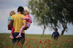 Father with children